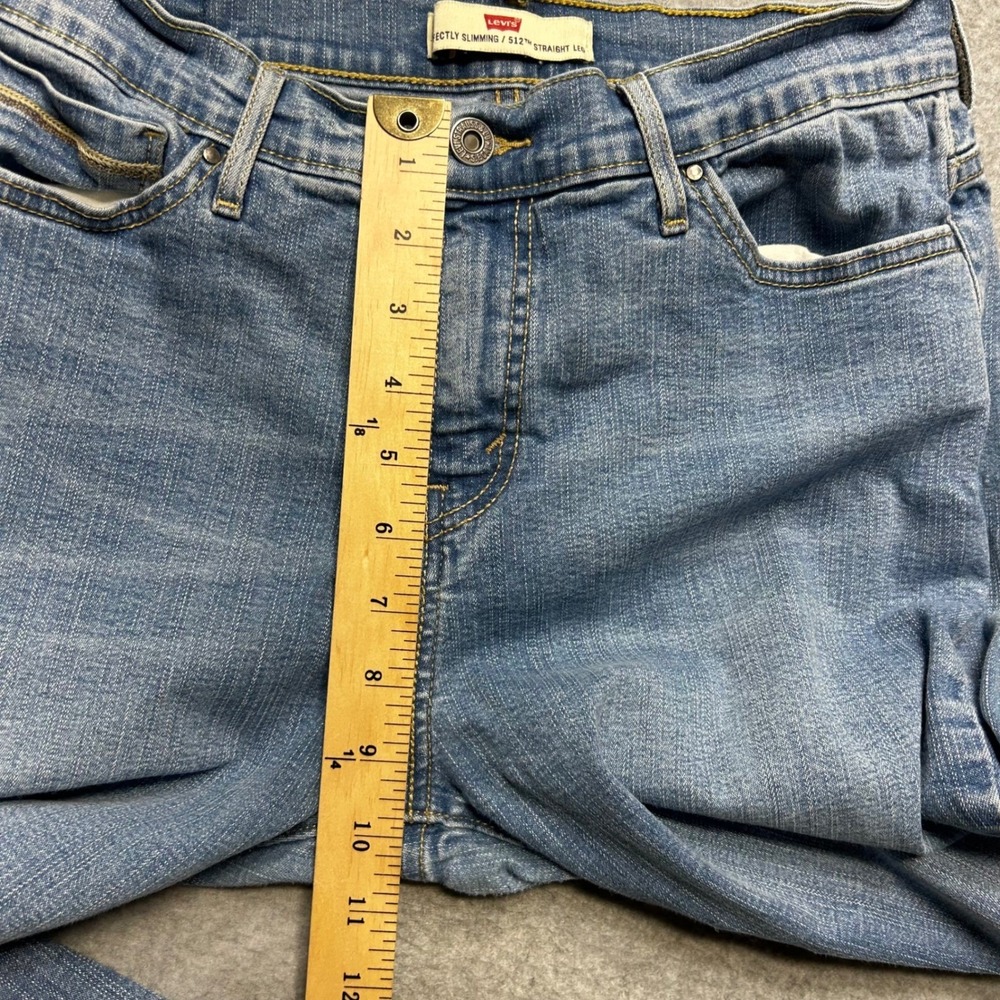 Levi's Jeans 512 Perfectly Slimming Womens 10M Blue Straight Leg Stretch Denim - Picture 12 of 14